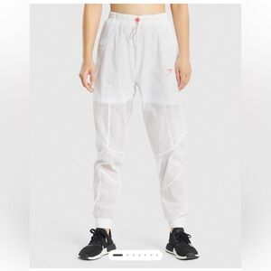 GymShark Pulse Woven Joggers White Small